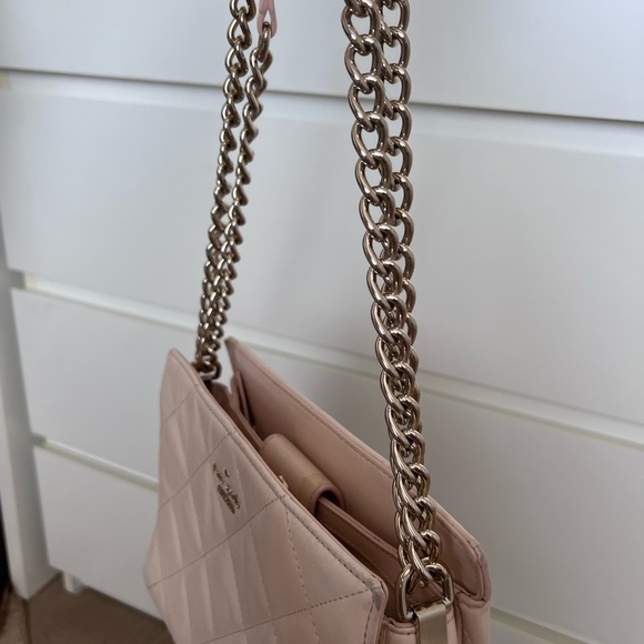 Kate Spade Blush Pink Quilted Gold Chain Crossbody Handbag - Picture 10 of 16